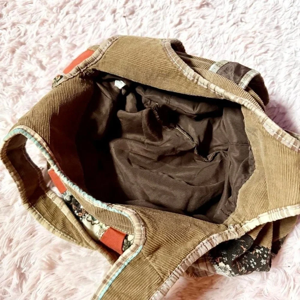 Y2K Patchwork Corduroy Boho Earthy Hippie Hobo Bag Lagenlook Indie Festival